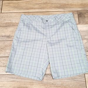 Fila Mens Golf size 40 light weight shorts plaid grey